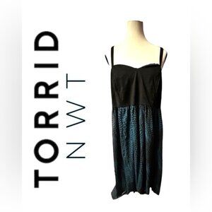 NWT Womens torrid 2 18 Sweetheart HiLow Deep Teal Mermaid Dress 18w
